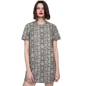 Zara Snakeskin T-Shirt Dress
